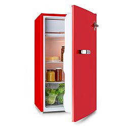 Klarstein Beercracker 90L, lednice, energetická třída A+, mrazící box, otvírák na láhve, červená