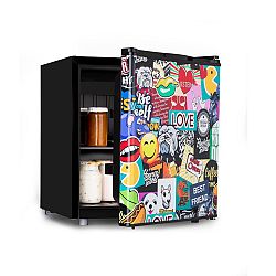 Klarstein Cool Vibe 48+, lednice, A+, 48 litrů, VividArt Concept, styl stickerbomb