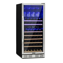 Klarstein Vinovilla 116D, velkokapacitní lednice na víno, 313l, 116 lahví, ušlechtilá ocel