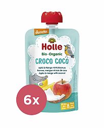 6x HOLLE Croco Coco Bio ovocné pyré jablko, mango, kokos, 100 g (8 m+)