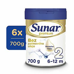 6x SUNAR Premium 2 Mléko pokračovací 700 g