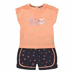 DIRKJE Set 2.d. tričko kr. rukáv + kalhoty neonová oranžová holka vel.74