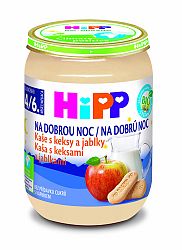 HiPP Kaše mléčná Bio na dobrou noc s keksy a jablky 190g