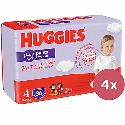 HUGGIES® Pants Kalhotky plenkové jednorázové 4 (9-14 kg) 144 ks - MĚSÍČNÍ ZÁSOBA